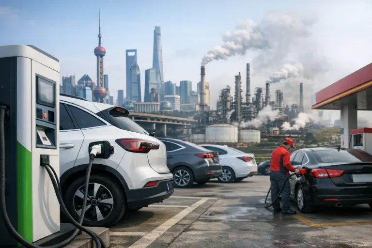 China Acelera Transição Energética: Frota de Veículos Elétricos Atinge 12% e Vendas de Combustível Caem 5,7% em 2025
